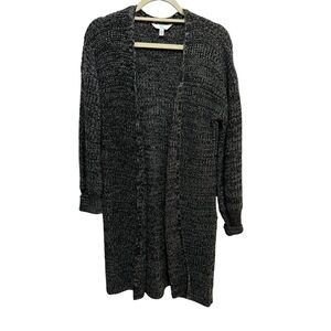 Time & Tru - Open front Cardigan - Grey / Black knit- Size M